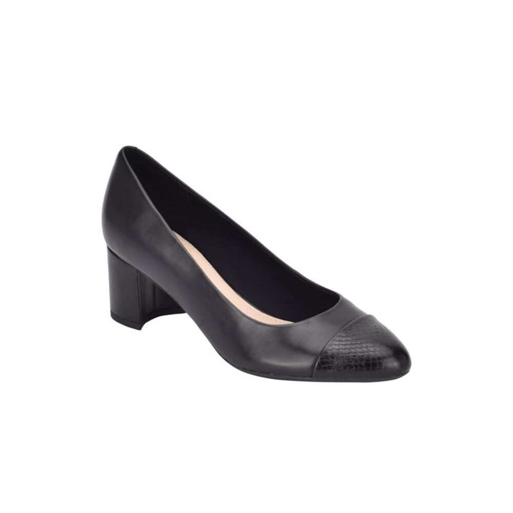 EVOLVE Womens Black Cap Rainie Almond Pumps Shoes 8.5 M